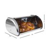Home Basics Home Basics Roll-Top Lid Stainless Steel Bread Box, Silver ZOR95595